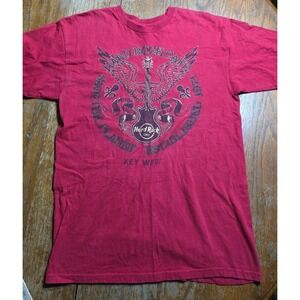 Vintage Y2K Hard Rock Cafe Key West Red Wings T-Shirt Medium